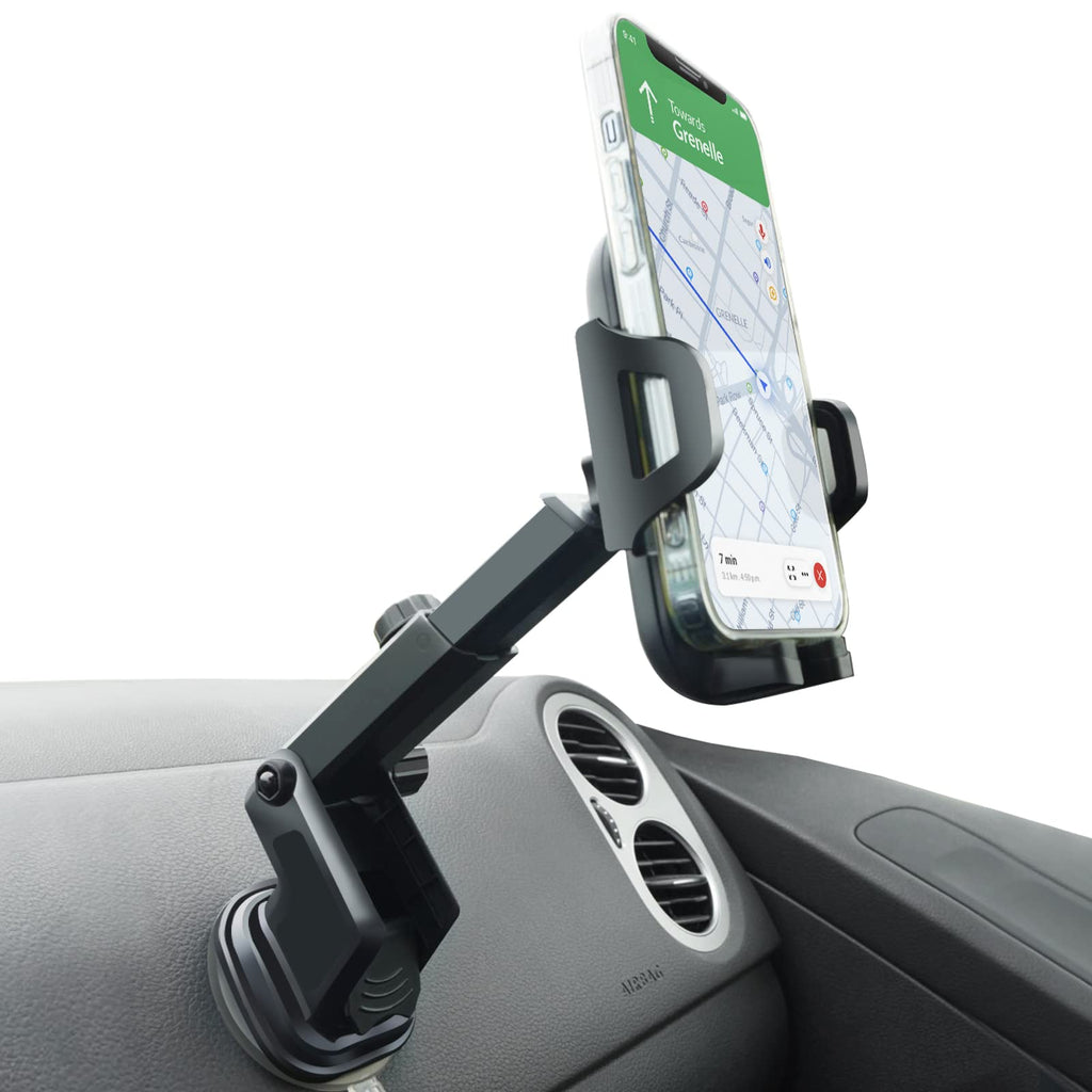 [Australia - AusPower] - [Rock Solid Suction Power] Phone Mount for Car Dashboard & Windshield, Easy to Use Car Phone Holder Mount, Multi Angle Adjustable Car Phone Mount, Limitless Reusable Suction Cell Phone Holder for Car 