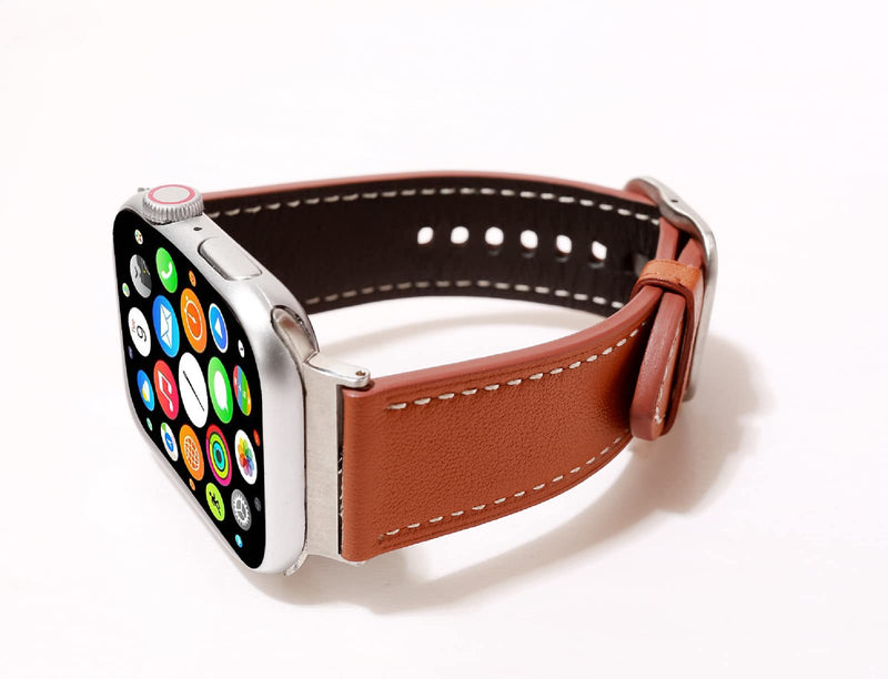 [Australia - AusPower] - Rotating Connectors Strap Compatible With Apple Watch Strap 38/40mm 42/44mm, Double-sided Strap Leather Strap Two Colors Premium Leather Strap, Compatible for iWatch series 6 5 4 3 2 1 Men Women Brown&Black 