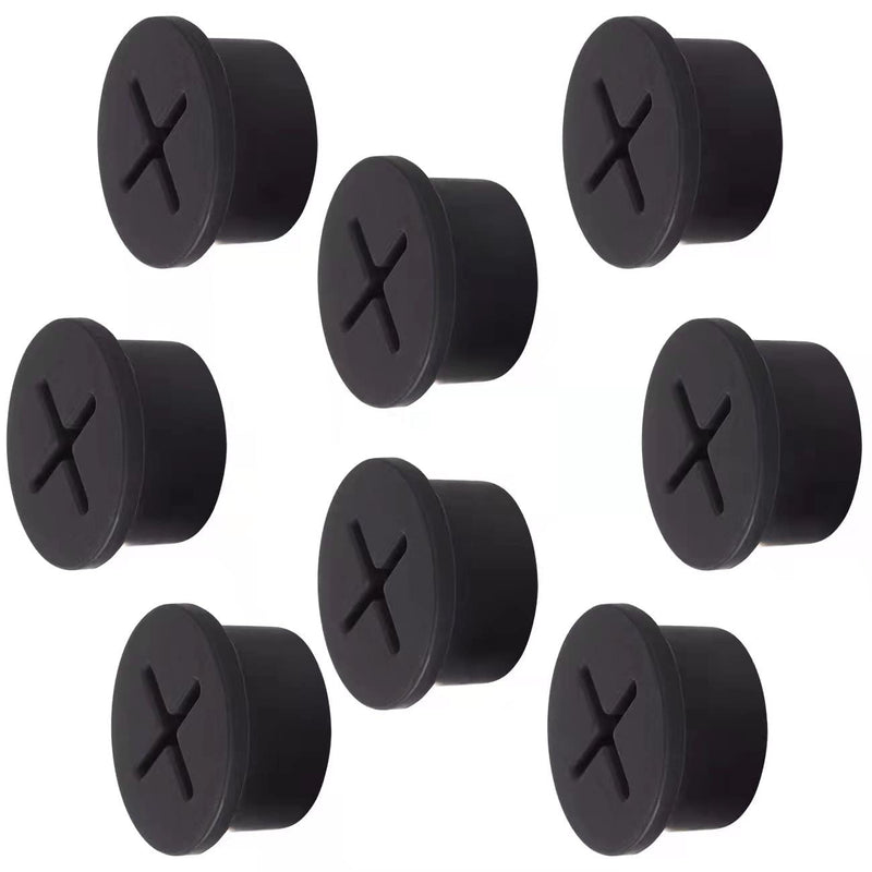 [Australia - AusPower] - Cable Cord Grommet 3/4 Inch Flexible Wire Rubber Grommets for Desk and Other Furnitures Wire Hole Cover Cable Management Wire Organizer Cable Pass Through (8 Pack), Black Color 