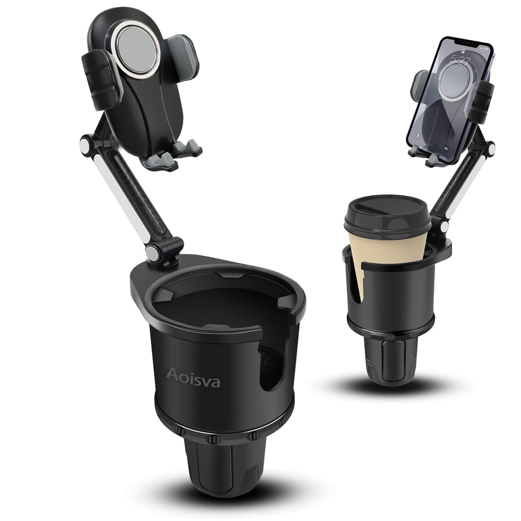 [Australia - AusPower] - Aoisva Car Cup Holder Phone Mount Adjustable Base with 360° Rotation Universal Multifunctional Cup Holder Cell Phone Holder for Car Fits Any iPhone & Galaxy & All Smartphones [Upgrade 2-in-1] 