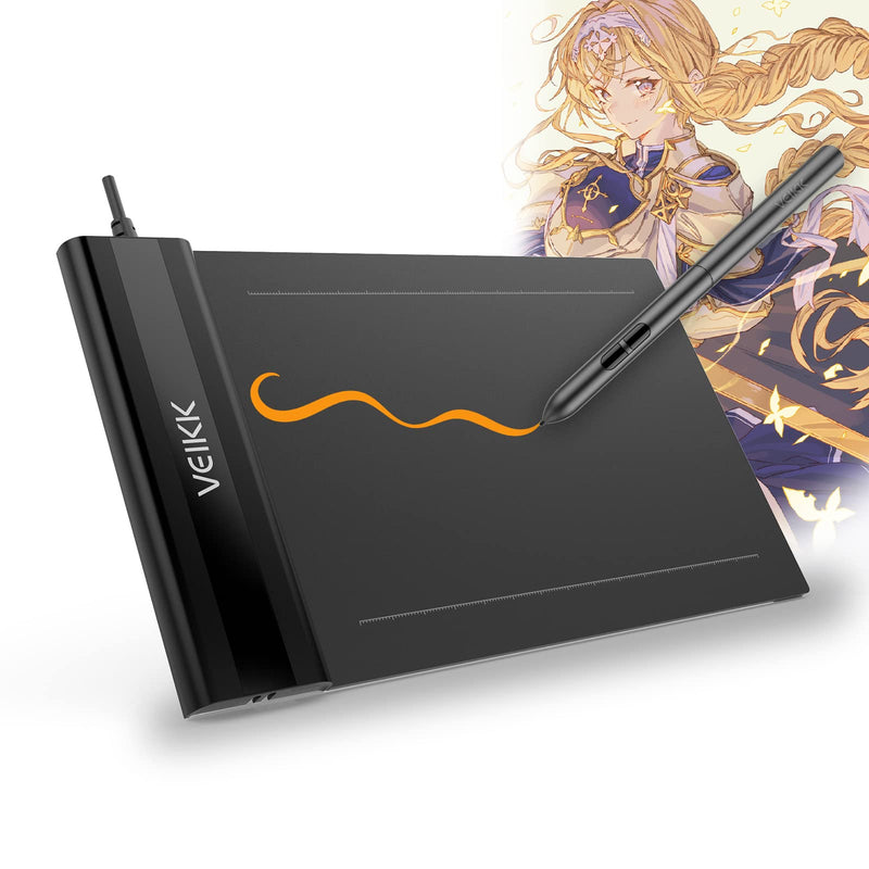 [Australia - AusPower] - VEIKK S640 -2022 Graphic Drawing Tablets 64 inches Ultra Thin and Pocket Pen Tablet with 8192 Levels Passive Pen Digital Drawing Pad for Computer on Linux /Windows /Mac OS /Android (SZHK-S640-V6) S640-V6 