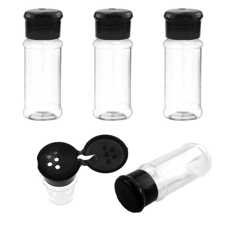 [Australia - AusPower] - SaktopDeco 3 OZ Plastic Spice Jars Bottles with Black Sifter Caps Seasoning Jars Set Shaker Lids for Condiment Storing Spice 