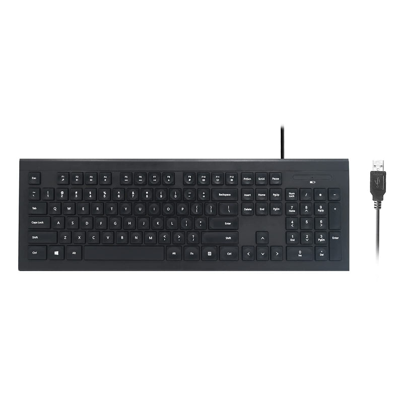 [Australia - AusPower] - Wired Keyboard, Portable Slim Universal Keyboard with Numeric Keypad for PC/Laptop/Smart TV and Windows 10/8/7 