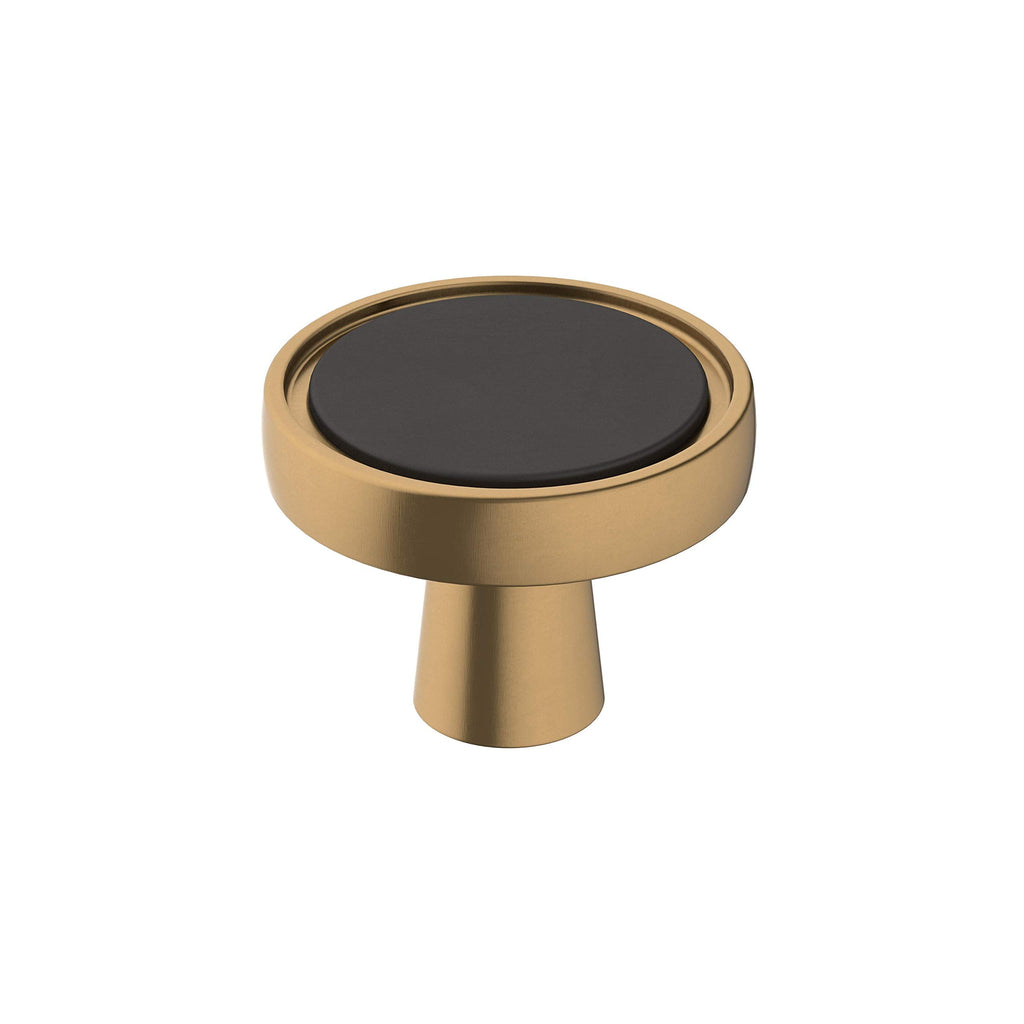 [Australia - AusPower] - Amerock | Cabinet Knob | Matte Black/Champagne Bronze | 1-3/8 inch (35 mm) Diameter | Mergence | 1 Pack | Drawer Knob | Cabinet Hardware 