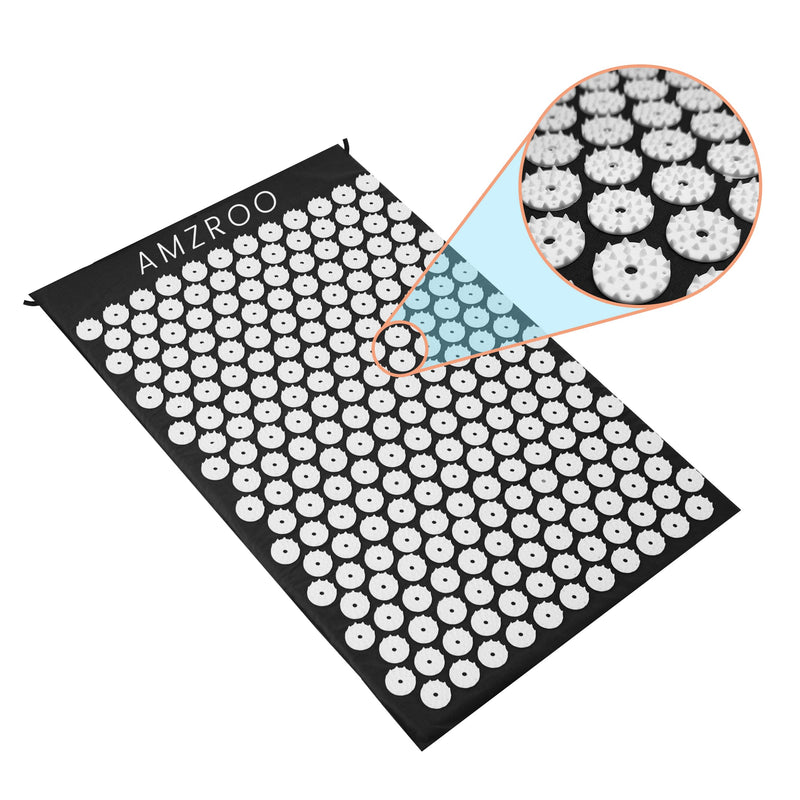 [Australia - AusPower] - Acupressure Mat/Acupuncture Mat for Wellness, Muscle Relaxation, Back/Neck Pain Relief and Tension Release(Black) (Black) Black 