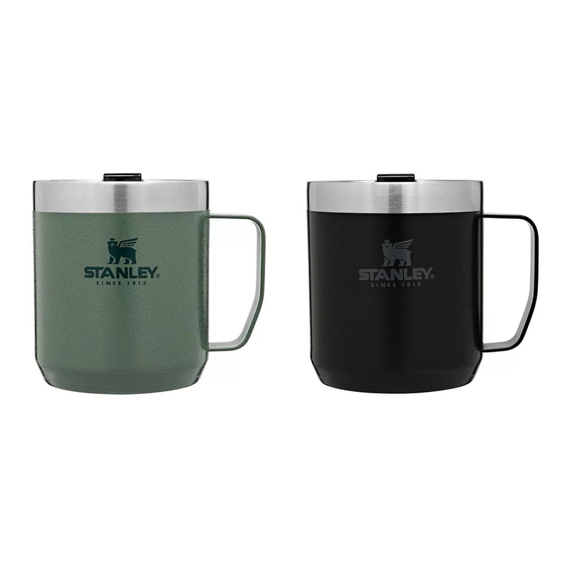 [Australia - AusPower] - Stanley Legendary Camp Mug, 12oz, Stainless Steel Vacuum Insulated Coffee Mug with Drink-Thru Lid (Green/Matte Black) Green/Matte Black 