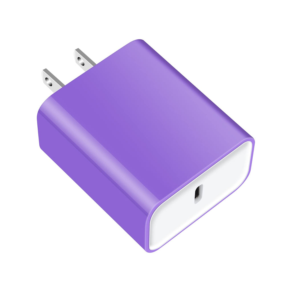 [Australia - AusPower] - USB C Fast Charger,Mini Charger Adapter Power Delivery 3.0 Wall Charger 20W Cube Charger Compatible for iPhone 13/13 Mini/13 Pro/13 Pro Max 12 11 SE XS XR X 8,Samsung Galaxy S21/S20/S10 Purple 