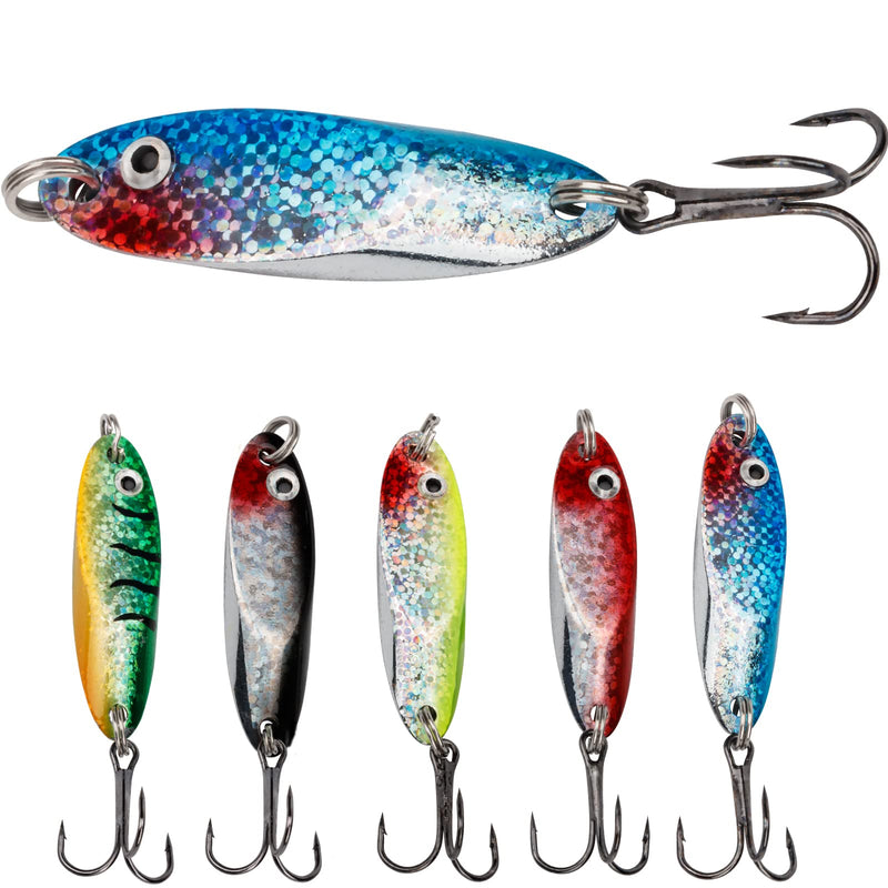 [Australia - AusPower] - THKFISH Fishing Lures Fishing Spoons Trout Lures Saltwater Spoon Lures Casting Spoon for Trout Bass Pike Walleye 1/8oz 1/5oz 1/4oz 3/8oz 1/2oz 3/4oz 5pcs Color A 1/2oz 5pcs 