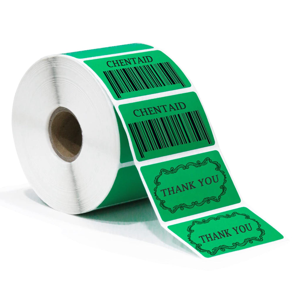 [Australia - AusPower] - 2.25"x1.25" Direct Thermal Labels - Address Shipping Label Stickers for Rollo & Zebra Label Printer, Multipurpose Perforated UPC Barcode Printer Paper with Self-Adhesive, 1 Roll of 1000 Labels (Green) Green 