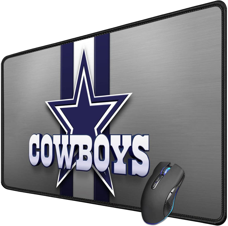 [Australia - AusPower] - Large Gaming Mouse Pad,Stitched Edges Extended Mousepad with Non-Slip Rubber Base for Laptop Computer Desktop Keyboard,Football Fans White Blue Design Mat 