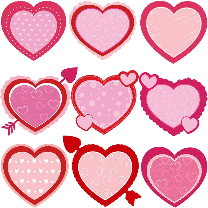 [Australia - AusPower] - 45 Pieces Valentine's Day Party Cutouts, Heart Cutouts Romantic Love Decoration with Glue Point Dots for Bulletin Board Classroom School Happy Valentines Day Wedding Anniversary Party Supplies 