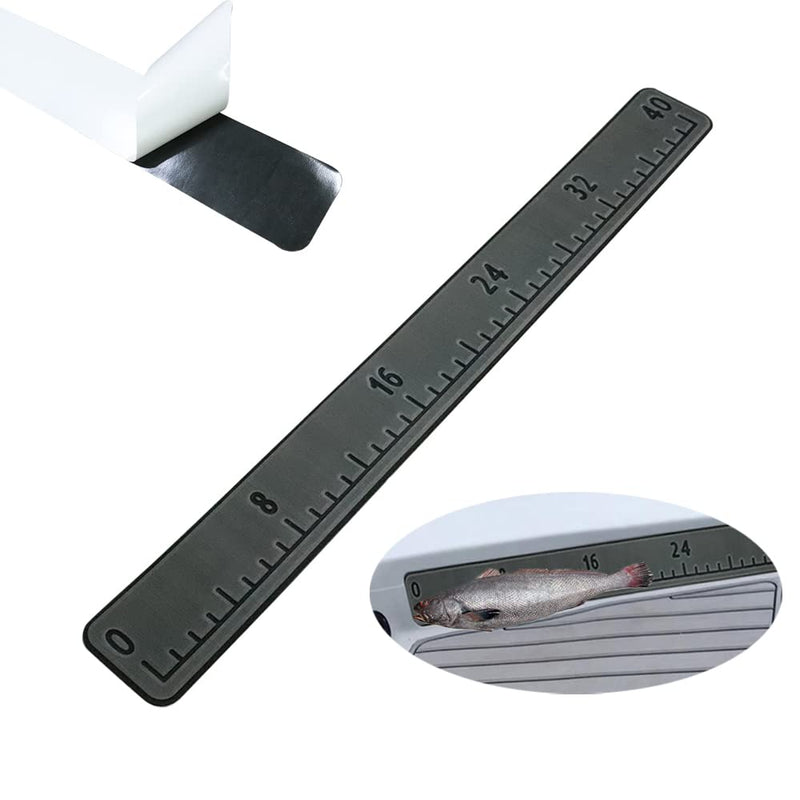 [Australia - AusPower] - EVA Foam Fish Ruler for Boat 40in Fish Measuring Ruler with Self-Adhesive Backing for Fishing Kayaks Accessories, Fish Ruler Measurement Sticker Tool for Fish Boat (40" Fish Ruler) Dark Grey 40" 