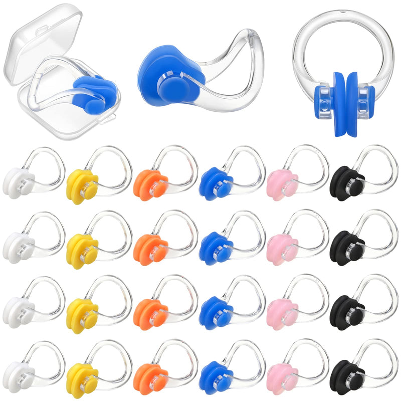 Flutesan 32 Pieces Waterproof Silicone Swimming Nose Clip Plugs Surfing ...