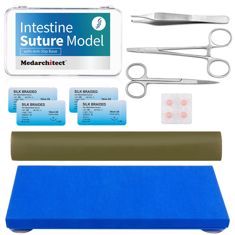 [Australia - AusPower] - Medarchitect Intestine Suture Model with Anti-Slip Base for Veterinarians Intestinal Suture Training Bowel Simulator Suture Pad 