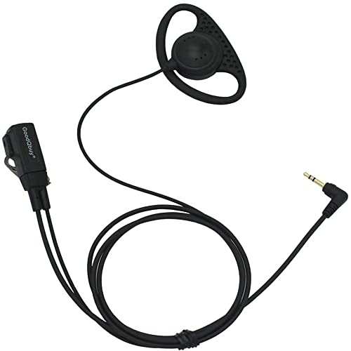 [Australia - AusPower] - D Shape Clip-Ear Headset Earpiece PTT with Mic is Compatible with Motorola Talkabout 2 Two Way Radio Walkie Talkie MH230R MT350R MS350R MT352TPR 1-pin 