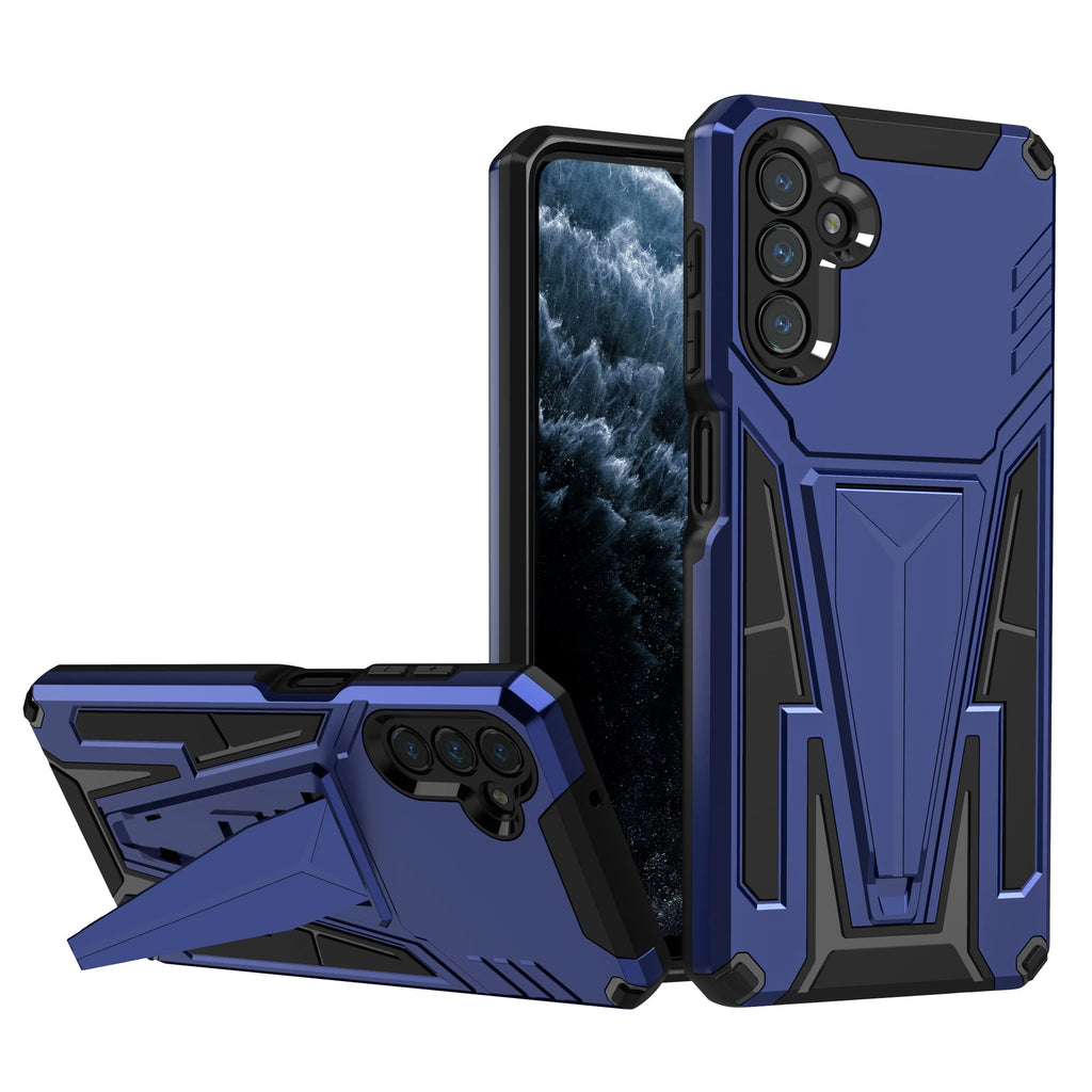 [Australia - AusPower] - MAKAVO for Samsung Galaxy A13 5G Case with Stand, Hybrid Dual Layer Heavy Duty Military Grade Armor Defender [Sleek Touch] Protective Phone Cover Work with Magnetic Car Holder (Blue) Blue 