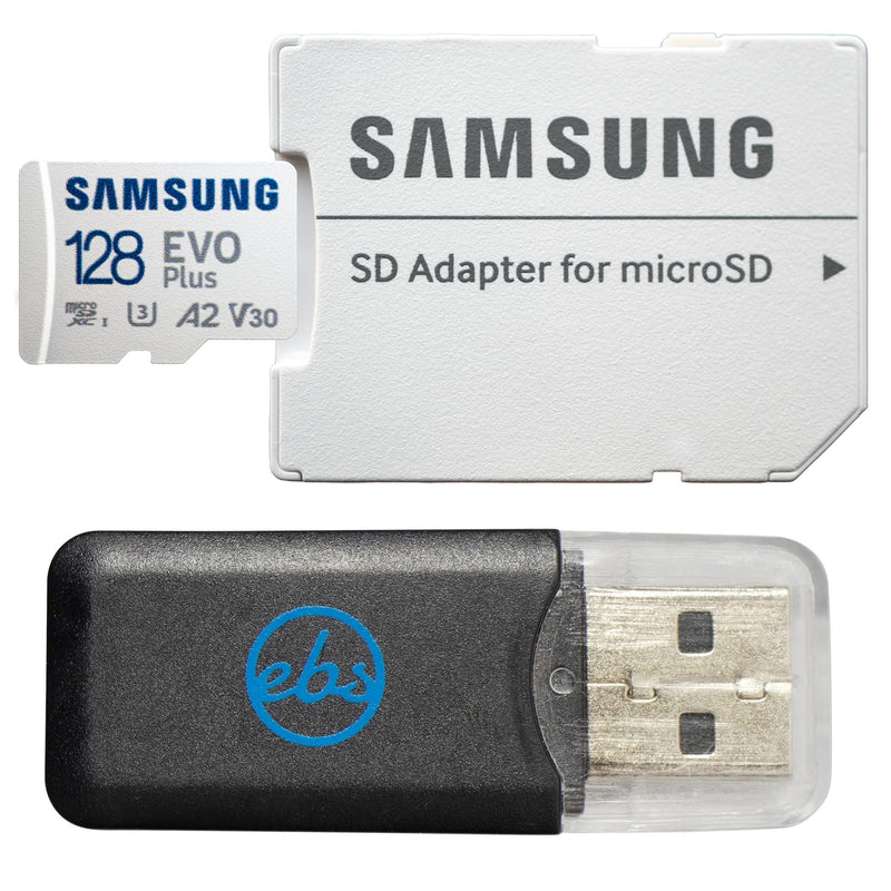 [Australia - AusPower] - Samsung EVO Plus 128GB MicroSDXC SD Card Works with GoPro Hero 10, Hero 9, Hero 8, Hero 7 Action Cam (MB-MC128KA) U3 A2 V30 UHS-I Class 10 4K Bundle with 1 Everything But Stromboli MicroSD Card Reader 