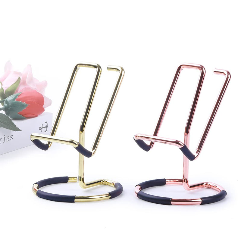 [Australia - AusPower] - Cell Phone Stand for iPhone 13 12, Phone Dock: Holder, Cradle, Stand for Office Desk, 2022 Stable and Durable Fashion Phone Bracket - 2 PCS (Gold and Rose Gold) 