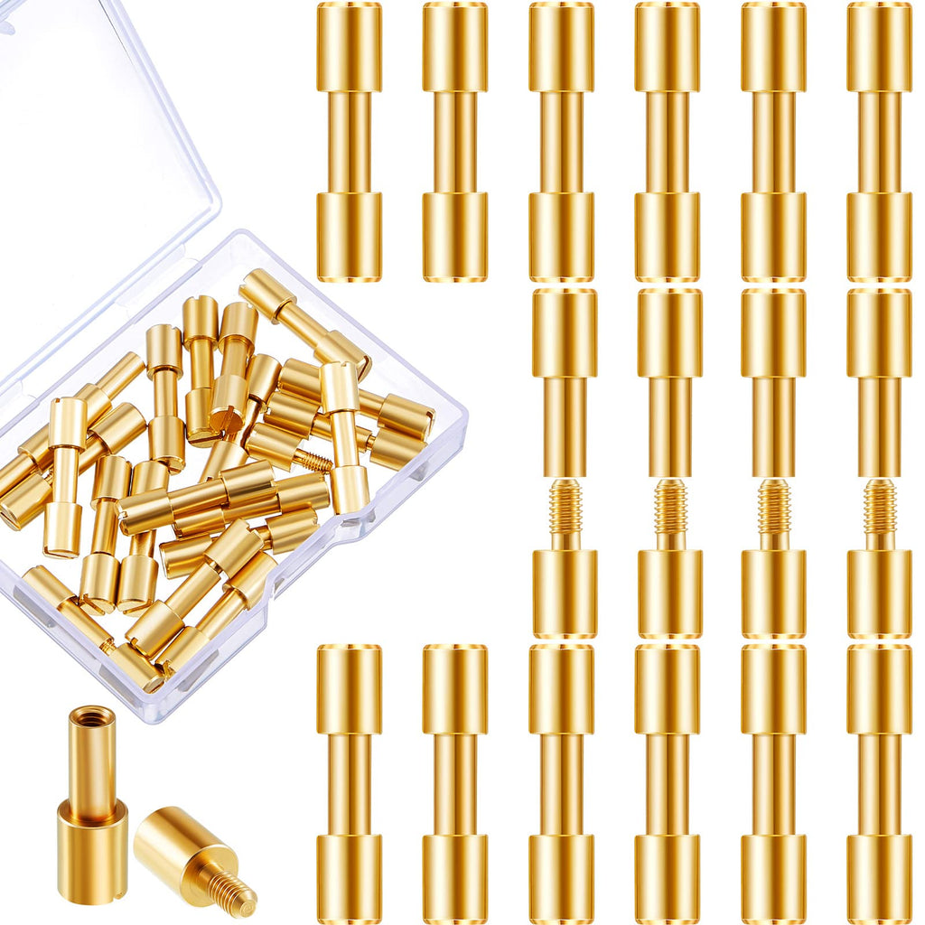 [Australia - AusPower] - 20 Sets Brass Bracket Bolt Fasteners Tool Head Diameter 6 mm Tactical Lock Rivets EDC Knife Handle Pins Hardware Knife Screws Knife Making Supplies Blind Rivets (Gold) 