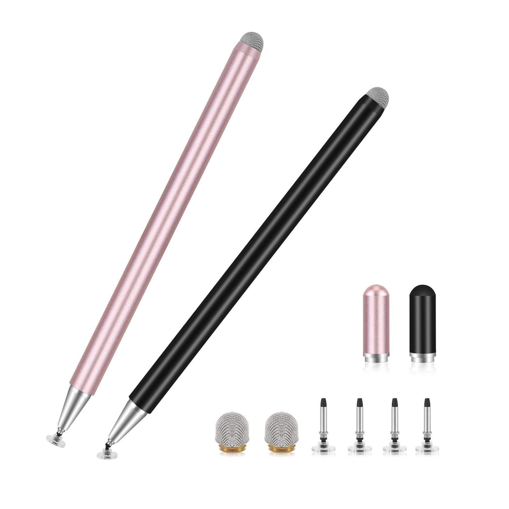 [Australia - AusPower] - Stylus Pens for iPad, 2 in 1 Capacitive iPad Stylus Pens for All Capacitive Touch Screens Cell Phones, iPad, Tablet, Laptops ROSE/BLACK 