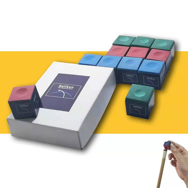 [Australia - AusPower] - WALIKEN Games & Sports Expert 12-Pack of Billiard/Pool Cue Chalks (3 Colors in 1 Packing) 