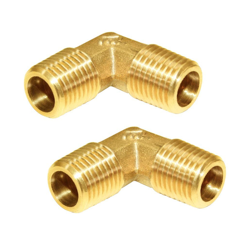 [Australia - AusPower] - Joywayus 90-Degree Male Elbow Pipe Fitting Forged Brass 90 Degree Right Angle 1/2"NPT Male x 1/2"NPT Male (Pack of 2) Male x Male 