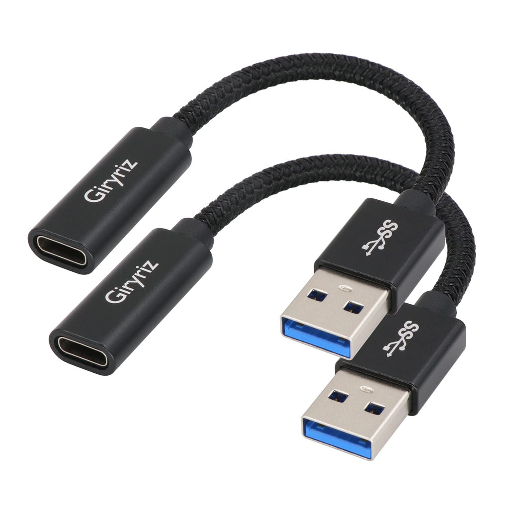 [Australia - AusPower] - Giryriz USB C Female to USB Male Adapter Cable, USB A to USB C Adapter, One-Sided Speed Up to 10Gbps, Compatible with Laptop, PC, Charger, Power Bank (2 PCS/Pack) 2 PCS/Pack 