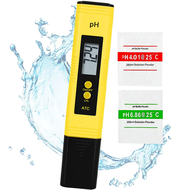 [Australia - AusPower] - PH Meter Digital Water Tester - PH Water Hydroponics 0.01 High Accuracy Testing Pen Tool with 2 Calibration Packets for Drinking Water, Fish Tank, Hot Tub, 0-14 PH Measurement Range 
