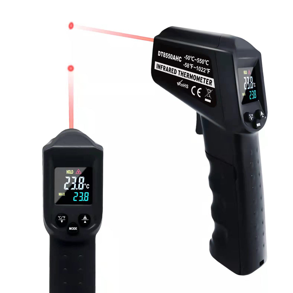 [Australia - AusPower] - AHOSOUTLY Infrared Thermometer Temperature Gun -58℉~ 1022℉ (-50℃ ~ 550℃) Non-Contact Instant-Read Digital Laser Infrared Ir Thermometer with Color Screen (Black) 