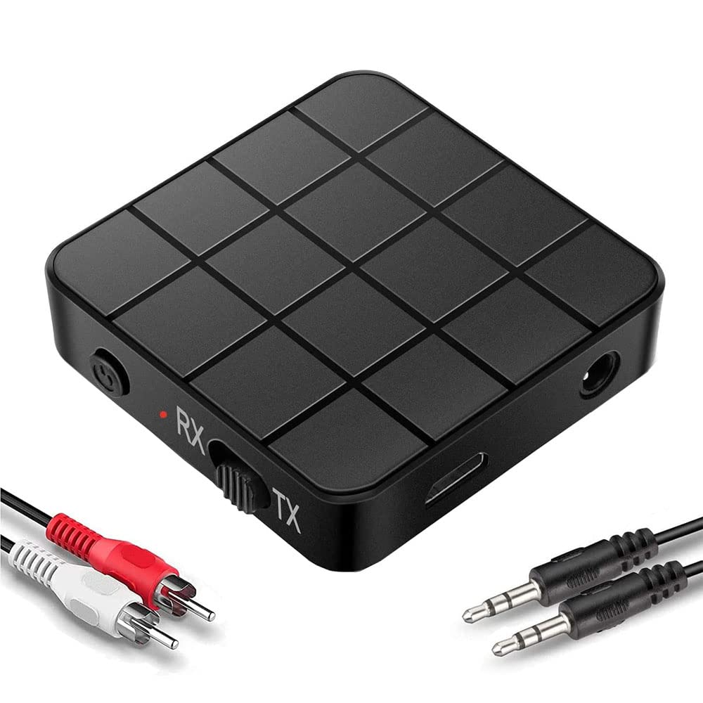 [Australia - AusPower] - Bluetooth 5.0 Transmitter Receiver Bluetooth Audio Adapter 2-in-1 Bluetooth Adapter Mini Portable RCA AUX Digital Optical 3.5mm Wireless Audio Adapter for TV Home PC Car Stereo System Wired Speakers BLACK 