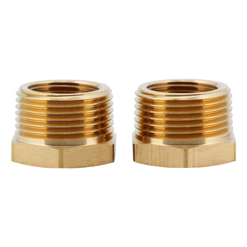 [Australia - AusPower] - U.S. Solid 2pcs Brass Reducer Hex Bushing Brass Threaded Pipe Fitting (1" NPT Male x 3/4" NPT Female) 1" NPT Male x 3/4" NPT Female 