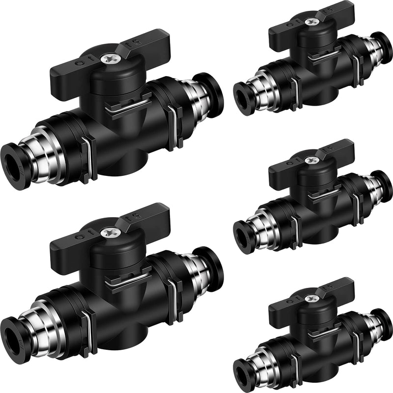 [Australia - AusPower] - 5 Pieces Pneumatic Ball Valve Push to Connect Fittings Ball Valve PVC Air Flow Control Valve Air Fittings Straight Quick Connect Union Air Quick Connect Air Hose Fittings (1/4" x 1/4" OD) 1/4" x 1/4" OD 