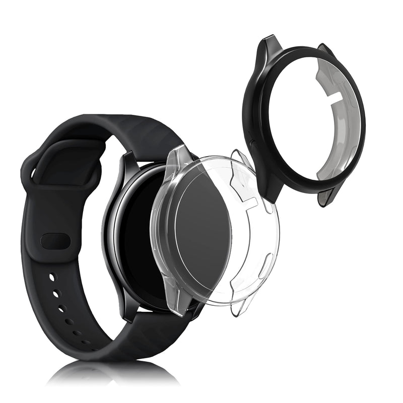 [Australia - AusPower] - kwmobile Case Compatible with Oneplus Watch (Set of 2) - Smart Watch/Fitness Tracker Cover - Black/Transparent black / transparent 