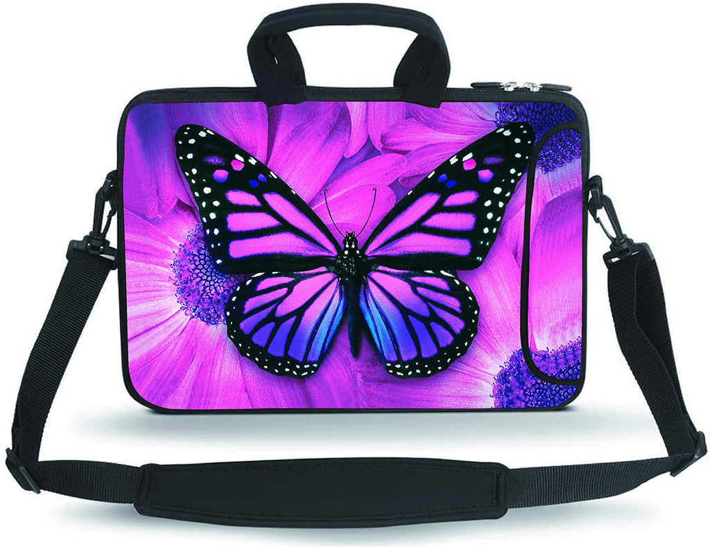 [Australia - AusPower] - 11-15.6" Case Laptop/Chromebook/Ultrabook/MacBook air Notebook PC Messenger Bag 11-13.3 inch Big Butterfly 