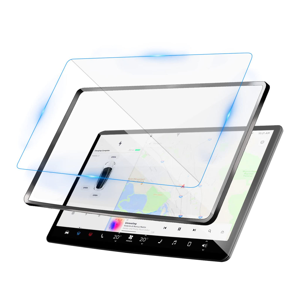 [Australia - AusPower] - XXXYYY Tempered Glass Screen Protector Compatible with Tesla Model 3 Model Y 15" Dashboard Navigation Touchscreen, Black Innovative Installation Kit, HD Clear/Anti Fingerprint/Anti Scratch 