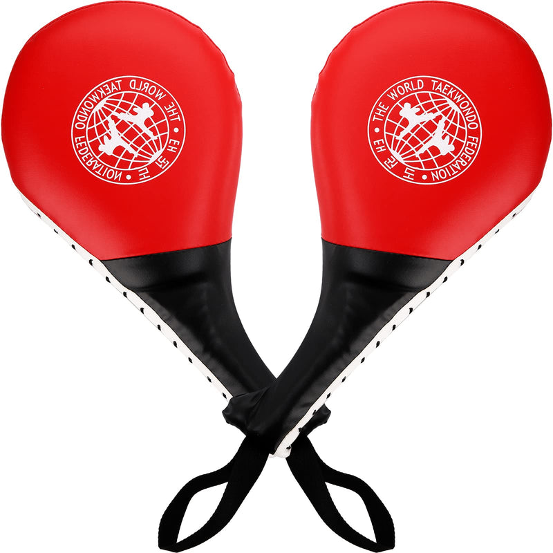 [Australia - AusPower] - Frcctre 2 Pack Taekwondo Kick Pads, Durable Striking Kick Pads, Kicking Target Pads Punching Paddles for Tae Kwon Do Karate Kickboxing Martial Arts Training, 15 x 7.5, Red 
