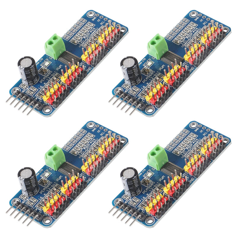 [Australia - AusPower] - Alinan 4pcs PCA9685 16 Channel 12 Bit PWM Servo Motor Driver Board I2C IIC Module IIC Interface One Size 4 