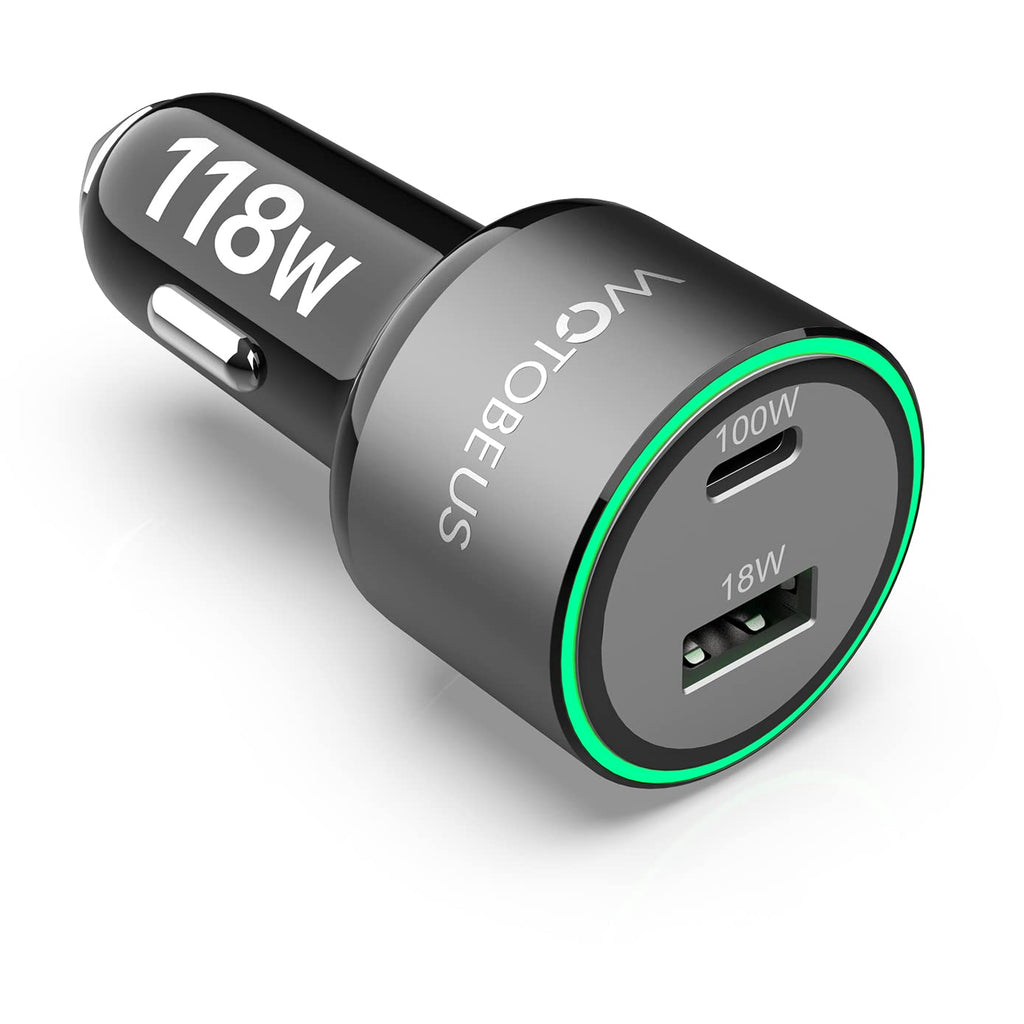 [Australia - AusPower] - 100W Laptop USB C Car Charger WOTOBEUS PD PPS 45W Super Fast Charging QC5 18W USB Type-C Cigarette Lighter Adapter for iPhone 13 12 11 Pro Max iPad MacBook Samsung Galaxy 5G S22 S21 Note 20 Pixel 