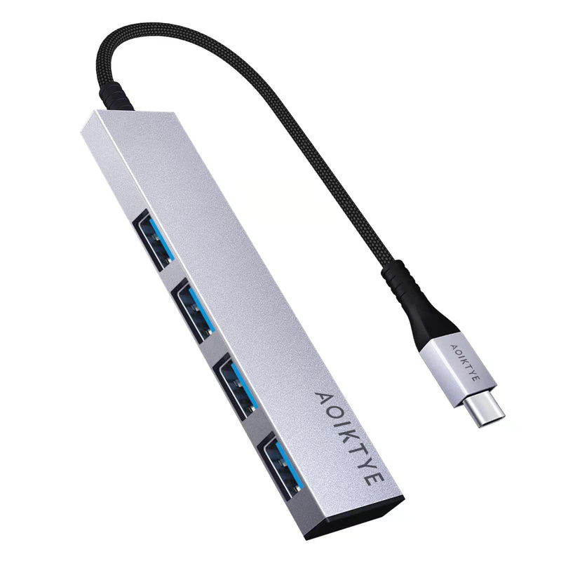 [Australia - AusPower] - USB C to USB Hub 4 Ports 5Gbps, Aluminum USB C Adapter with 4 USB 3.0 Ports for Mac Mini, MacBook Pro/Air, Samsung S9/S8, iPad Pro, XPS, Dell, Chromebook, and More 