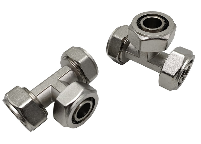[Australia - AusPower] - 3/4 Inch Tee Fitting Compression Tee Fittings for 3/4 Inch Tubing System (2 pcs) 2 