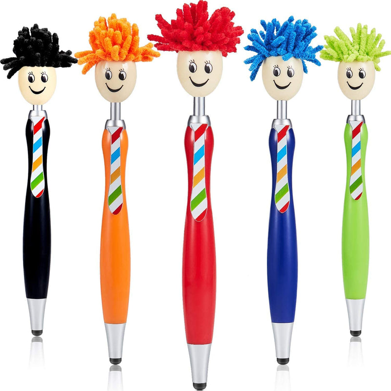 [Australia - AusPower] - Viliysun 5 Pieces Mop Topper Pens Screen Cleaner Stylus Pens Capacitive Stylus Kids Pens for Party Favors, Classroom Prizes, Carnival Gifts and School Supplies 