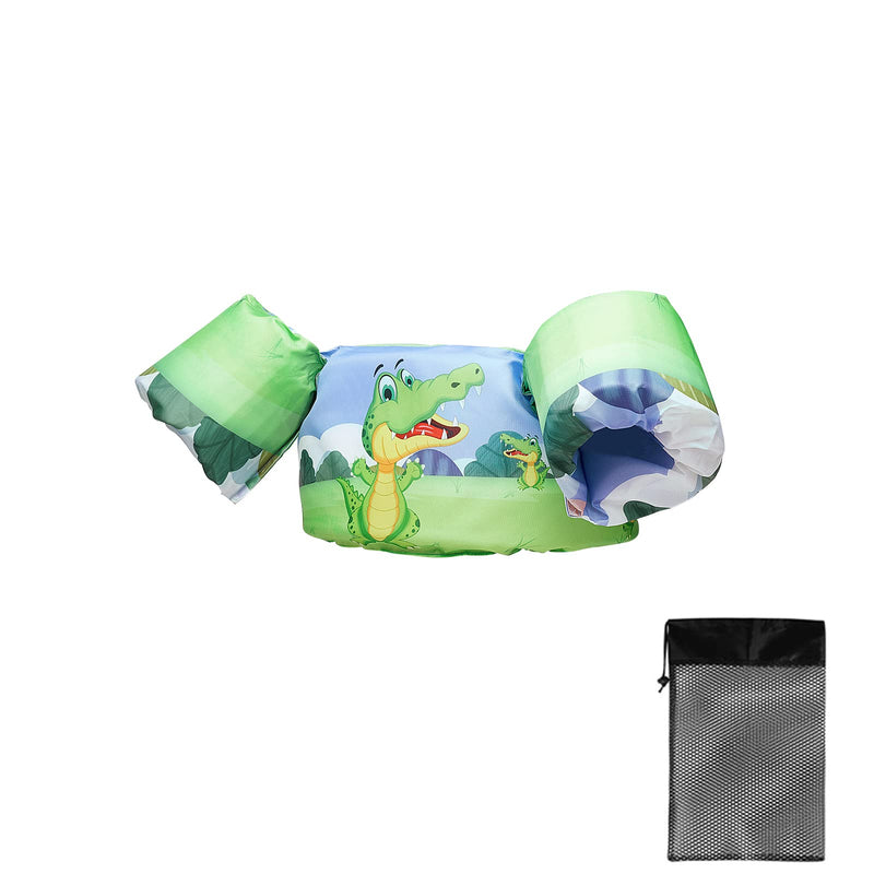 [Australia - AusPower] - Kids Swim Vest for Children Learn Swimming Training,Foldable Swim Vest Jacket for 22-66 lbs Boys/Girls Sea Beach Pool Green 