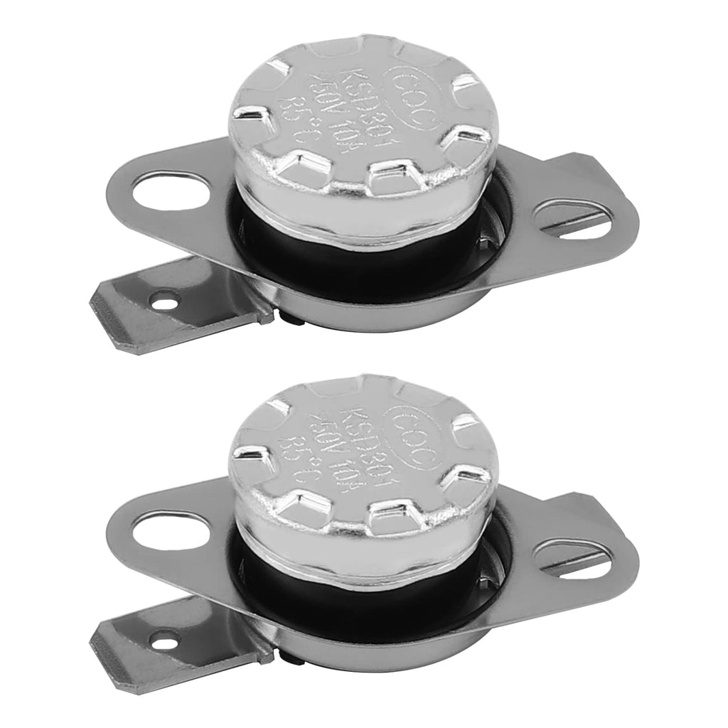 [Australia - AusPower] - Heyiarbeit 2pcs KSD301 Thermostat 85 Degrees 10A N.C Adjust Snap Disc Temperature Switch for Microwave, Oven, Coffee Maker 