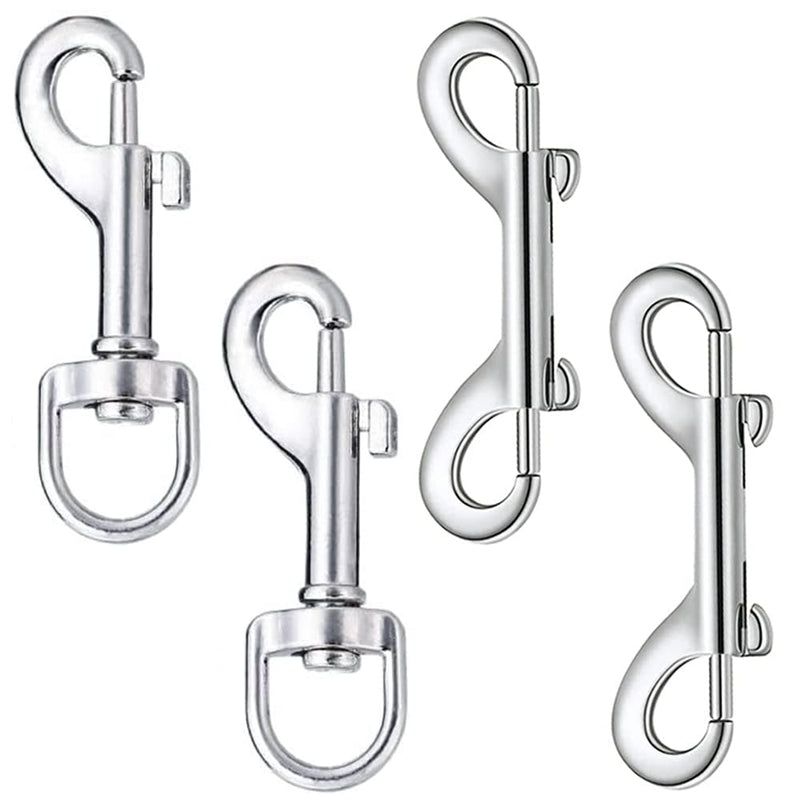 [Australia - AusPower] - Dog Leash Hooks Swivel Eye Snap Hooks Double Ended Bolt Snap Hooks Heavy Duty Zinc Alloy Double Trigger Snap Clips Home Sports Pet Accessory for Linking Dog Leash Rope Key Chain DIY Crafts (2.75 Inch) 