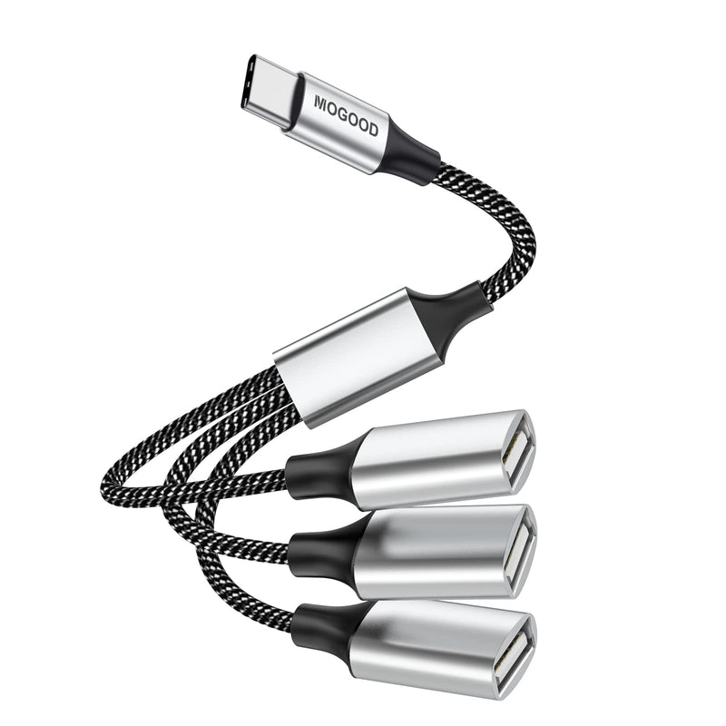 [Australia - AusPower] - USB C Male to Three USB Female Cable,USB c Splitter to USB USB c Splitter Audio and Charging Type C to 3 Type A 2.0 Port Splitter Multi Hub for MacBook,iPad Pro Air,Microsoft Surface Go,PC,Laptop 1pack Black 