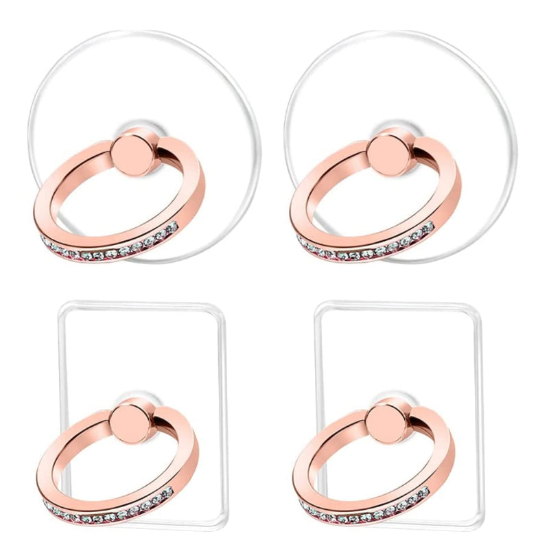 [Australia - AusPower] - Bling Phone Ring Stand Holder, 4 Pack Clear Cell Phone Ring Holder, Transparent Phone Grip Finger Ring Stand Compatible for Phones, Tablet and Case (A5) A5 