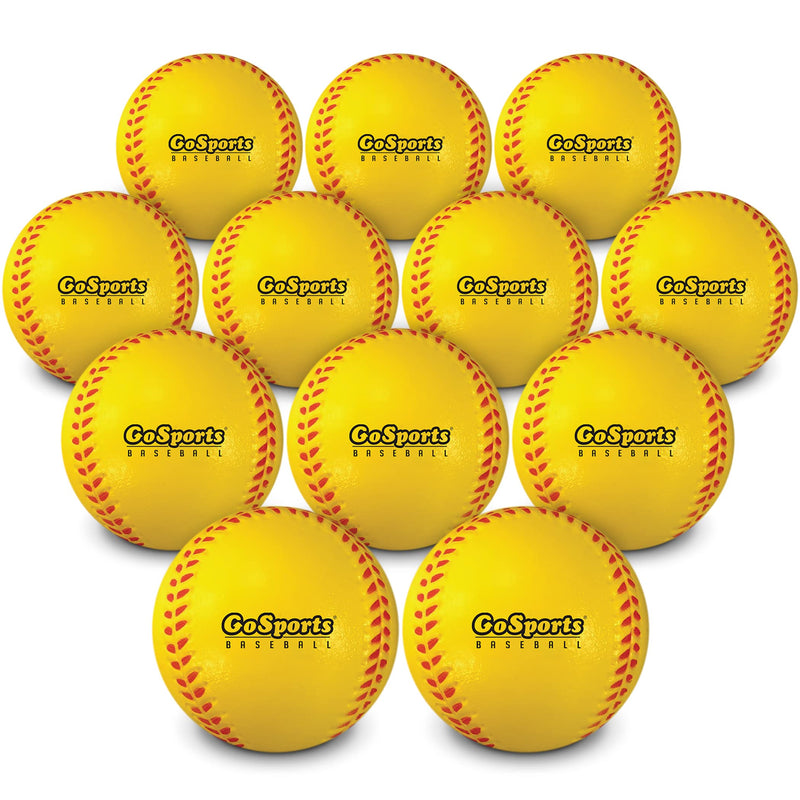 [Australia - AusPower] - GoSports Foam Training Baseball 12 Pack - Regulation Size Foam Baseballs for Soft & Safe Throwing, Catching and Batting Practice 