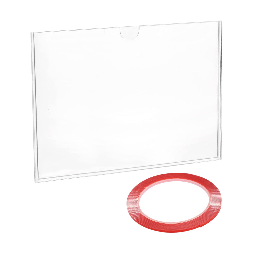 [Australia - AusPower] - MECCANIXITY Clear Acrylic Sign Holder Document Paper Horizontal Frame 5.8x8.3inch with Double Sided Adhesive Strip for Home, Office Pack of 4 5.8 x 8.3 inch 