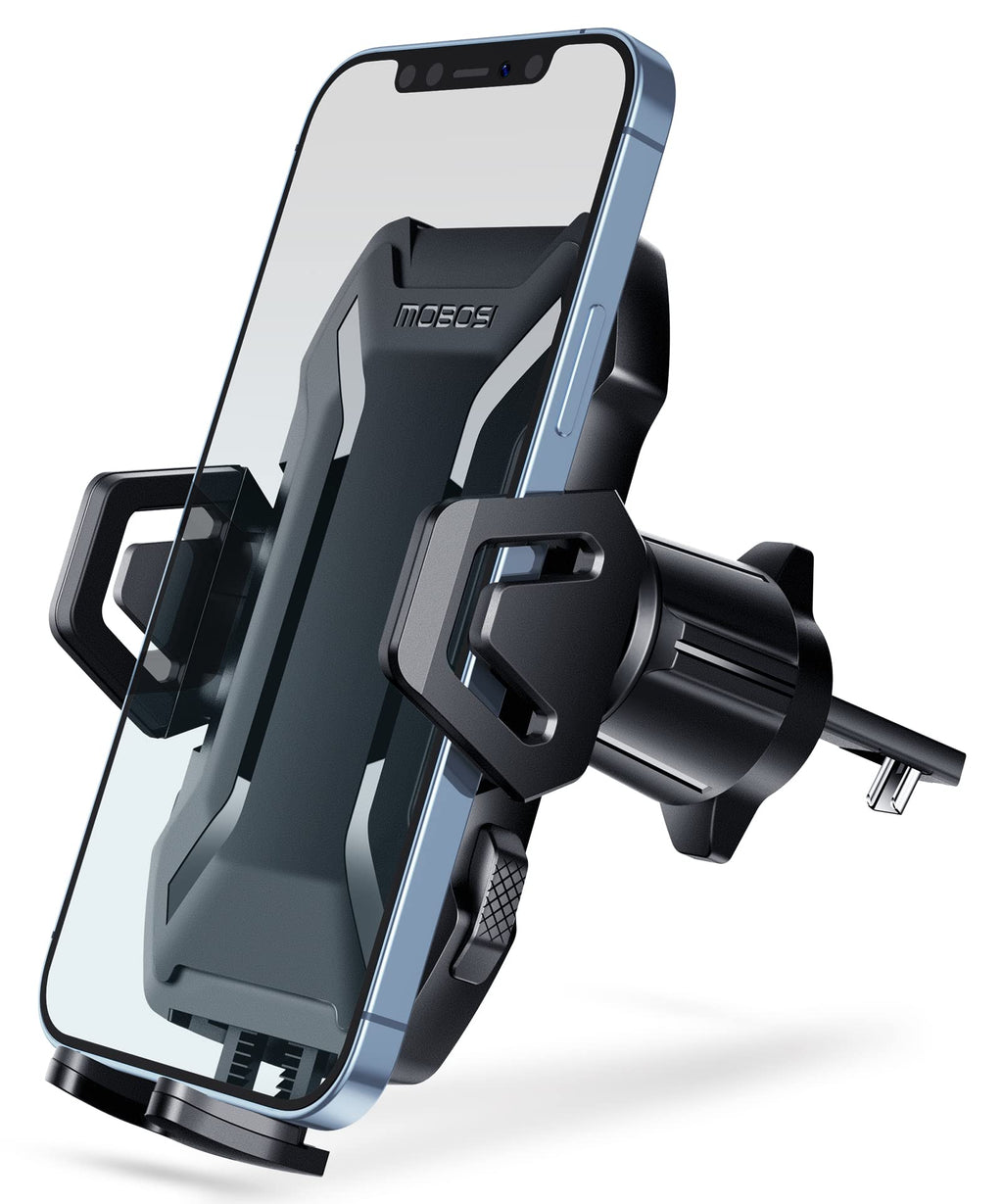 [Australia - AusPower] - Phone Mount for Car, MOBOSI Air Vent Cell Phone Holder, [Never Fall Off & Thick Cases Friendly] with Adjustable Clip Compatible with iPhone, Samsung and All 4.7"-7.0'' Smartphones, Black 