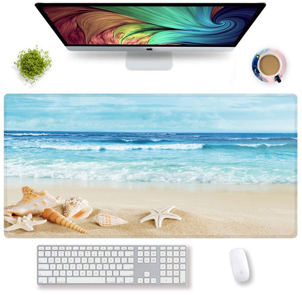 [Australia - AusPower] - Large Gaming Mouse Pad Extended Mousepad Computer Keyboard Mouse Mat Desk Pad for Home Office Gaming Work (Beach) Beach 
